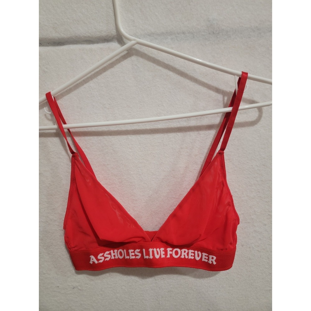 As*holes Live Forever Women's Mesh Triangle Bralette Red Size‎ Large ALF